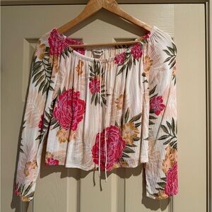 Billabong Pink and Green Floral Blouse